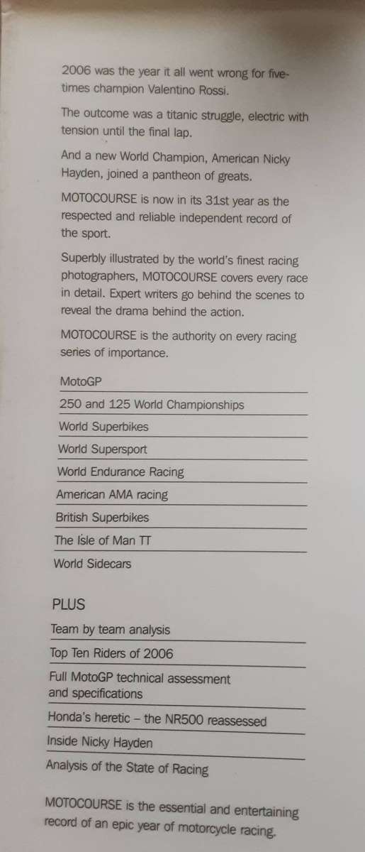 Motocourse 2006-2007 31st Year of Publication CMG Publishing