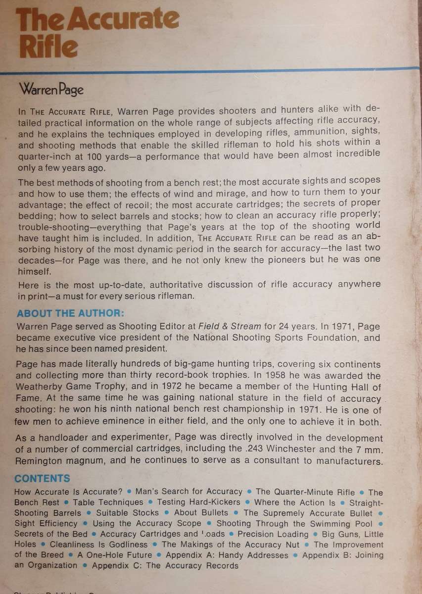 The Accurate Rifle by Warren Page