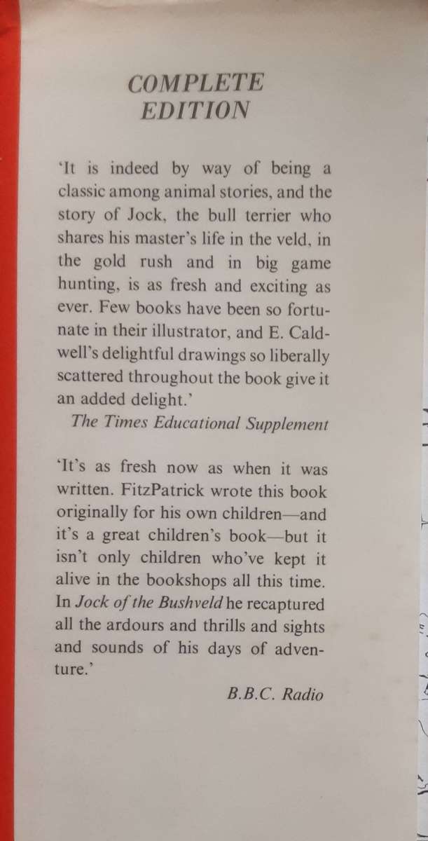 Jock of the Bushveld by Sir Percy Fitzpatrick