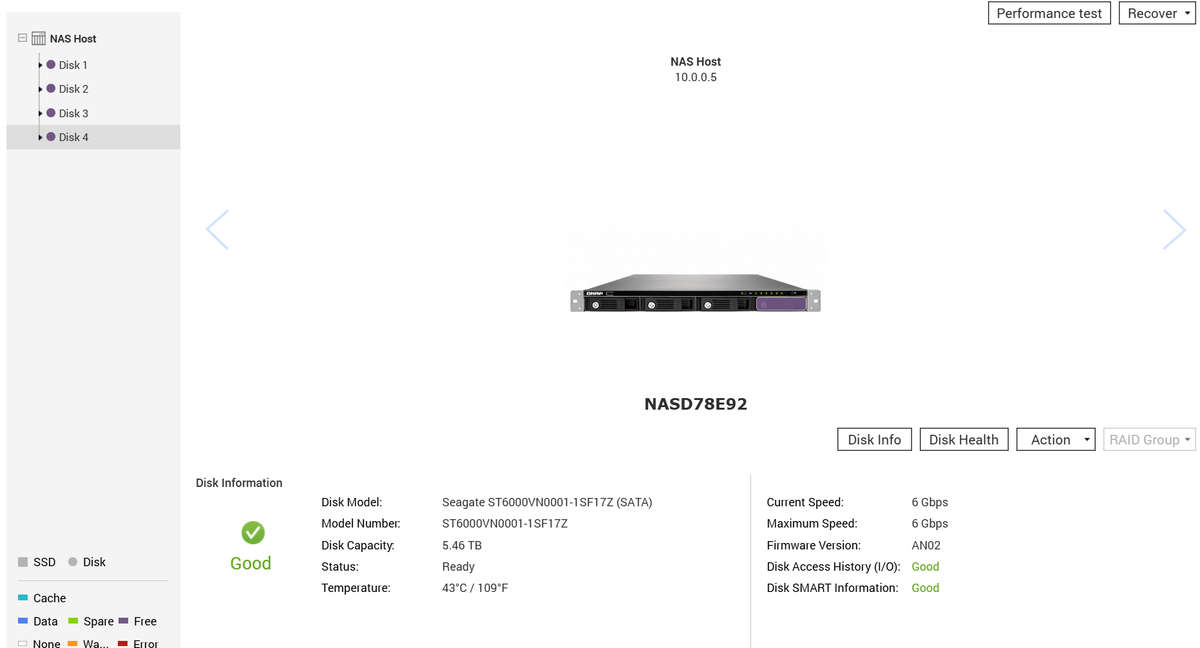 QNAP TS-469U & 4x Seagate 6TB NAS HDD