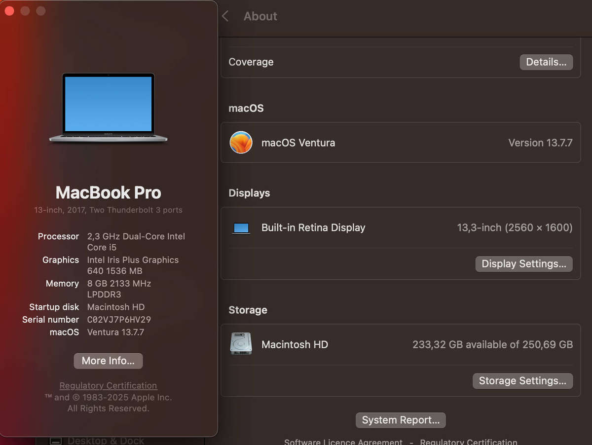 2017 Macbook Pro 13 inch