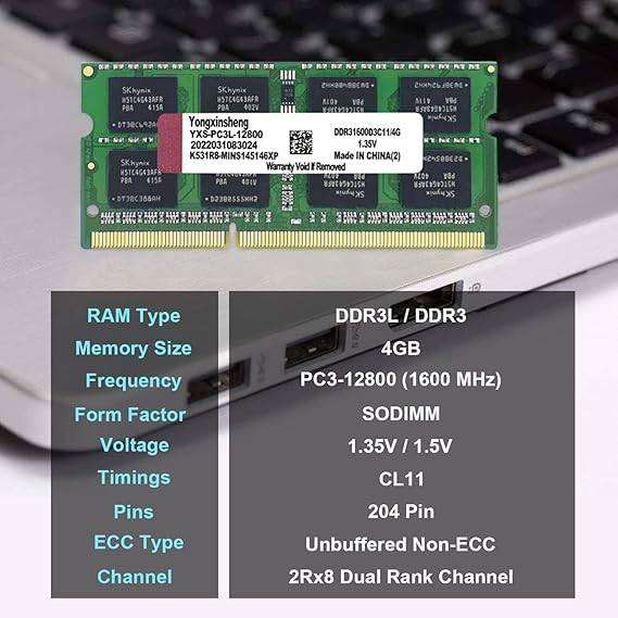 Laptop RAM DDR3 8GB(2x4GB) 1600