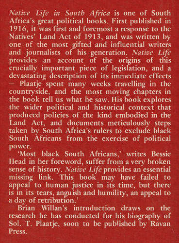 Native Life in South Africa -- Sol T. Plaatje