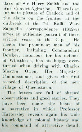 Victorian Lady at the Cape - Lucy Gray 1849-1855 -- Prof. A.F. Hattersley