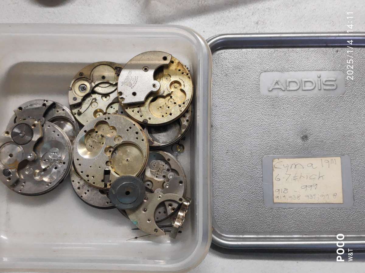 Pocket Watch Movements and Parts - Cyma and others