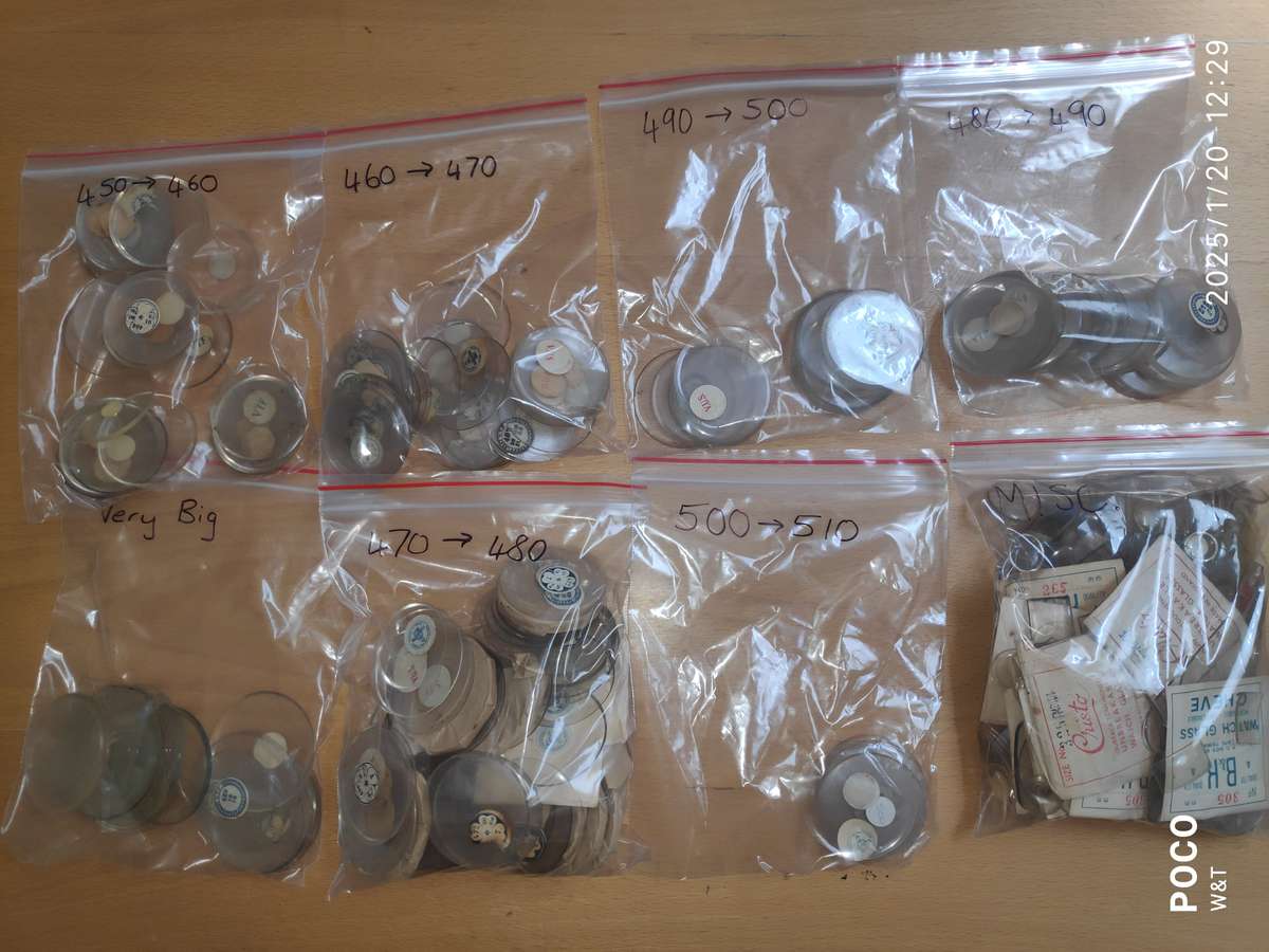 Pocket watch glass Sizes - 450 to 510