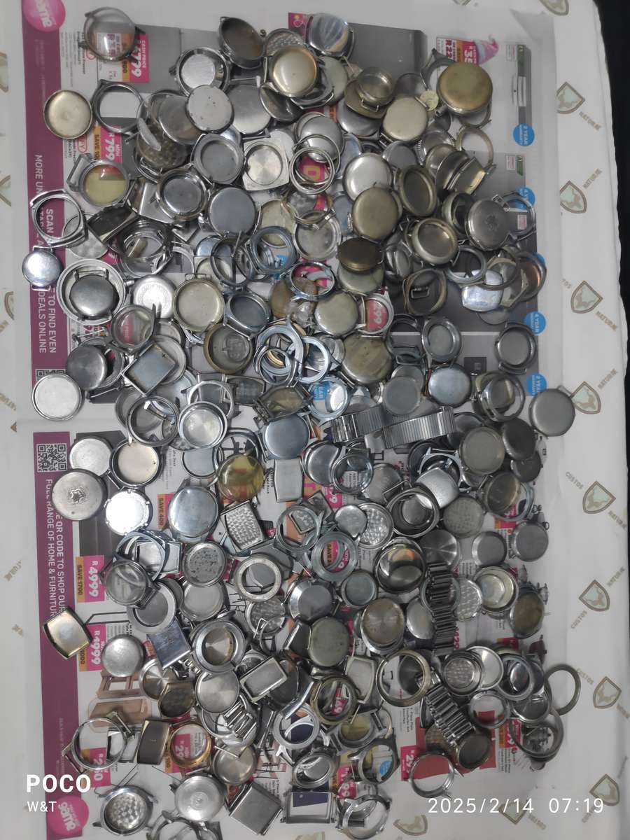 large lot of steel cases, trench, normal , tank and casebacks