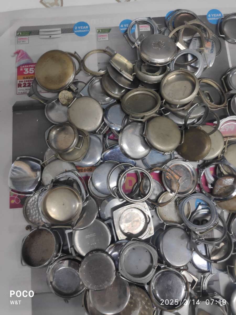 large lot of steel cases, trench, normal , tank and casebacks