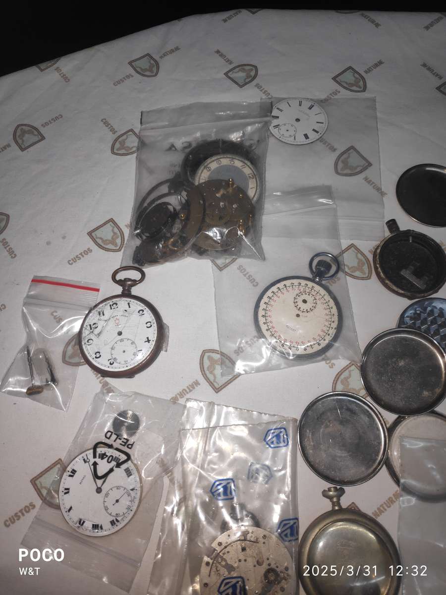 mixed pocket watch parts lot, Zobo, CYMA