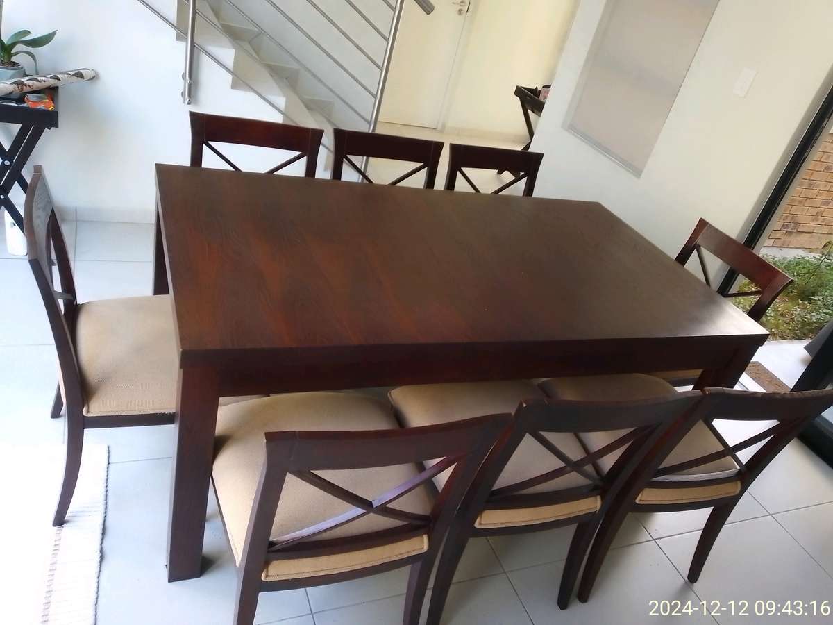 Coricraft Extendable Table Solid Wood 8-12 seats Table & 8 Chairs