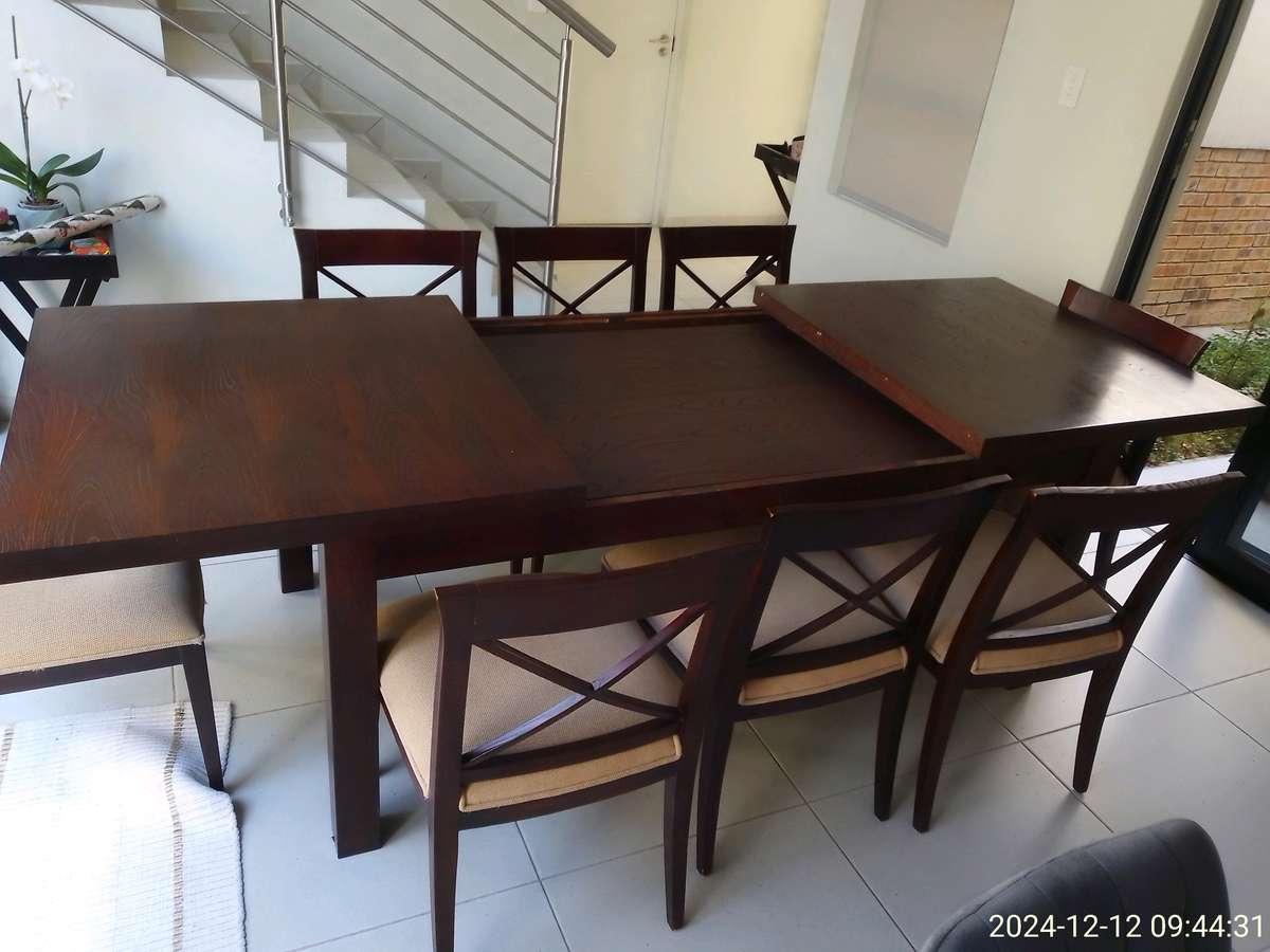 Coricraft Extendable Table Solid Wood 8-12 seats Table & 8 Chairs