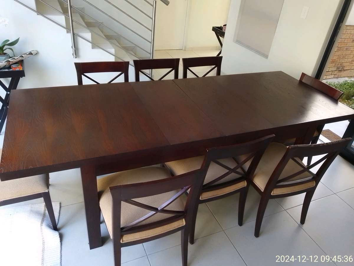 Coricraft Extendable Table Solid Wood 8-12 seats Table & 8 Chairs