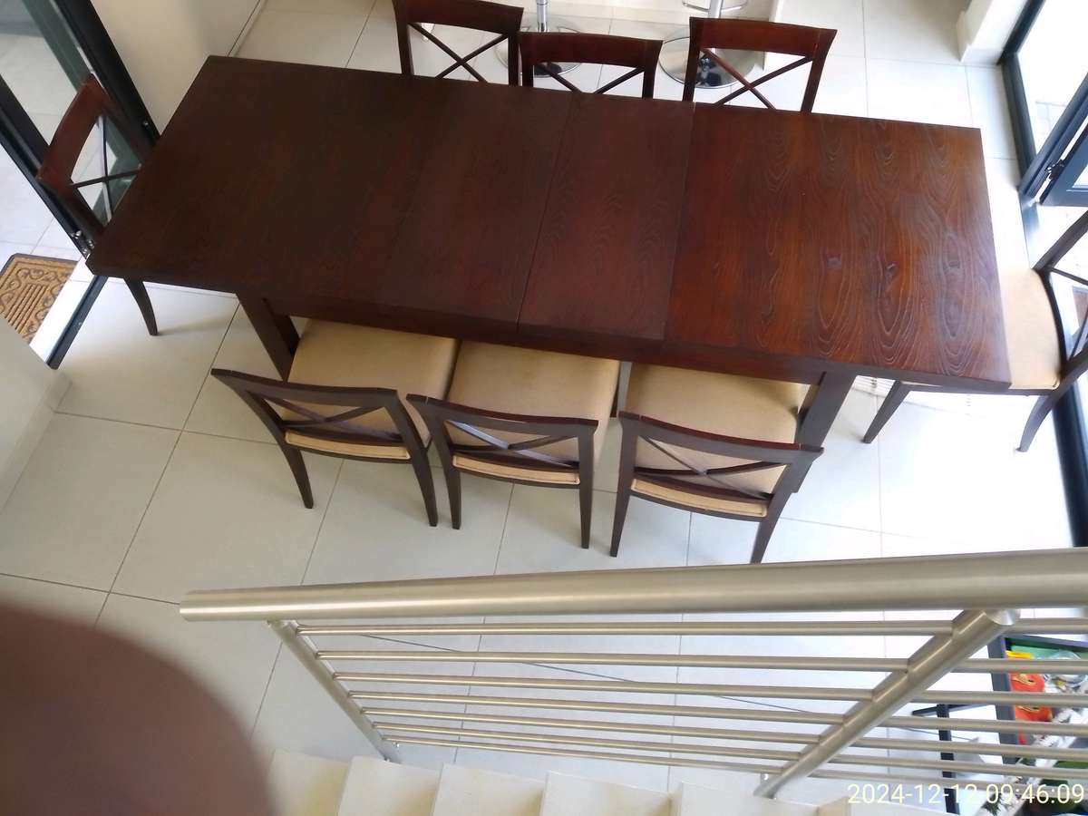 Coricraft Extendable Table Solid Wood 8-12 seats Table & 8 Chairs