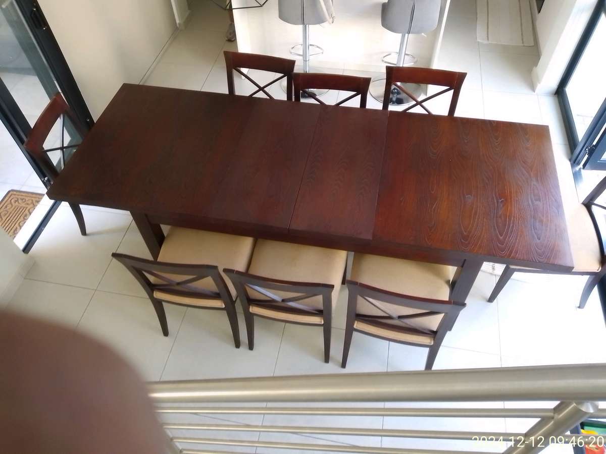 Coricraft Extendable Table Solid Wood 8-12 seats Table & 8 Chairs