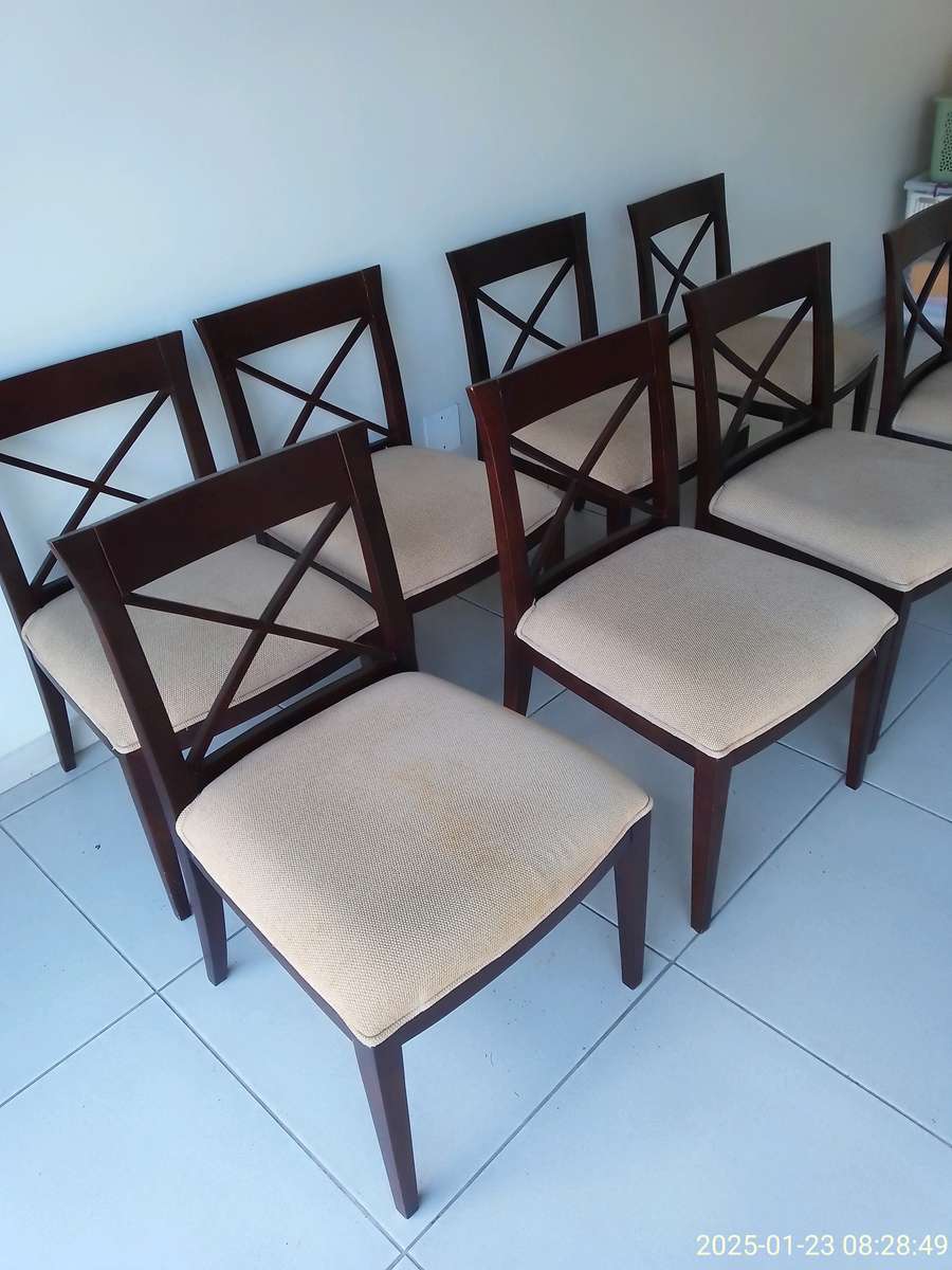 Coricraft Extendable Table Solid Wood 8-12 seats Table & 8 Chairs