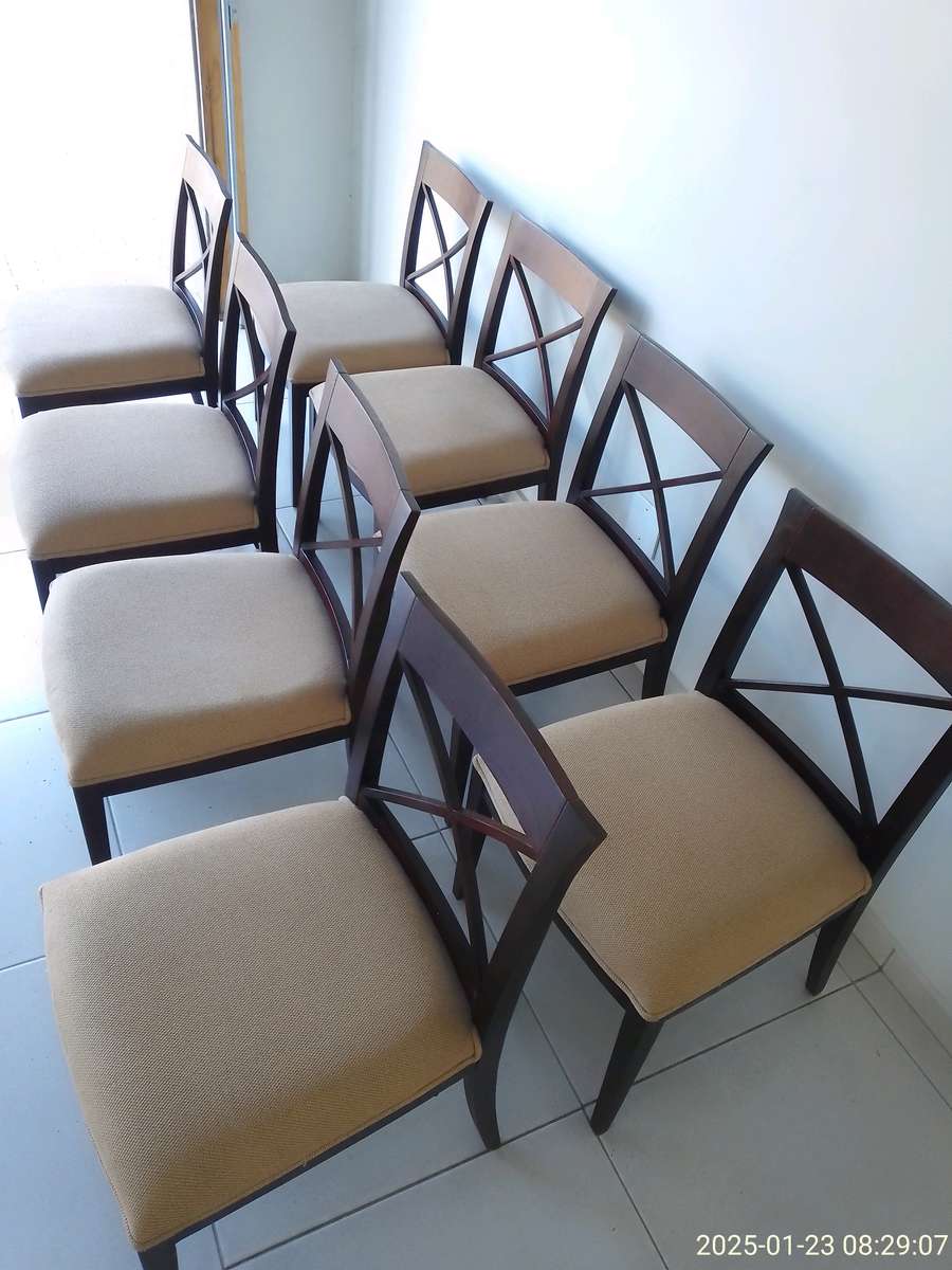 Coricraft Extendable Table Solid Wood 8-12 seats Table & 8 Chairs