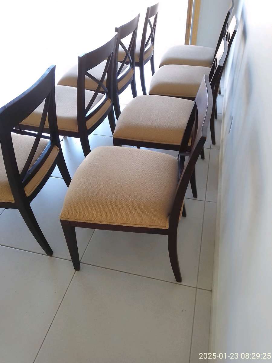 Coricraft Extendable Table Solid Wood 8-12 seats Table & 8 Chairs