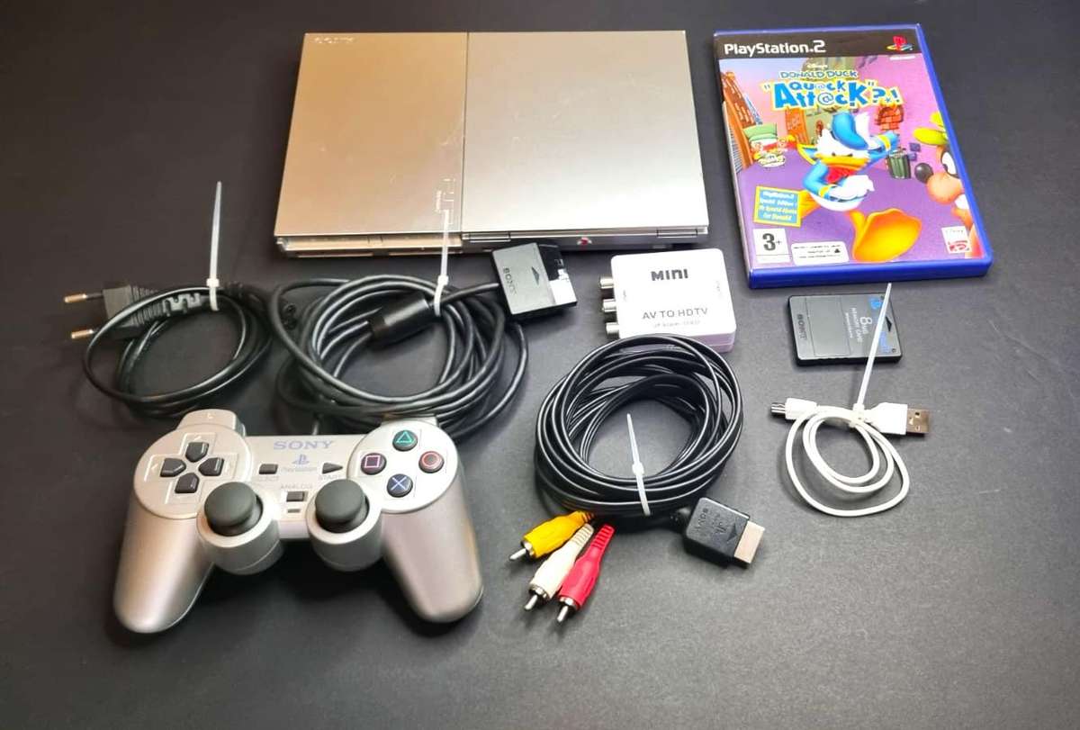 Amazing Condition Playstation 2 SCPH-9000x Model Silver Edition Bundle