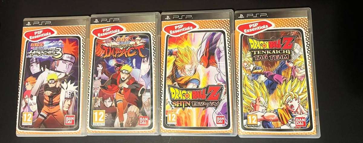  PSP Game Lot  Naruto & Dragon Ball Z  4 Rare Titles  Collectors Bundle 