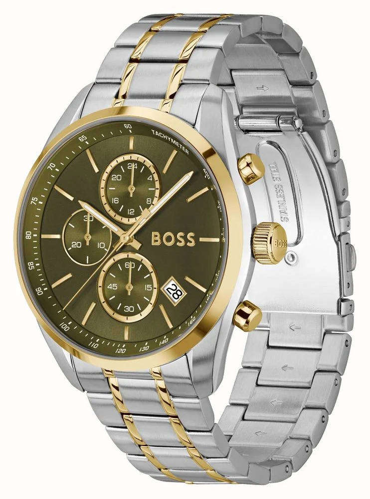 Mens Hugo Boss Grand Prix Two Tone Chronograph Watch 1514227