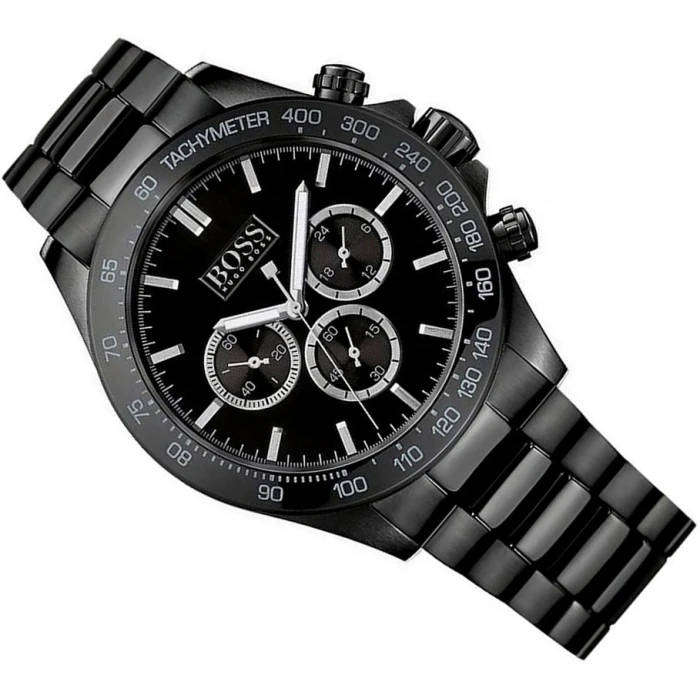 MENS HUGO BOSS IONIC BLACK CHRONOGRAPH WATCH 1512961 ##BRAND NEW##