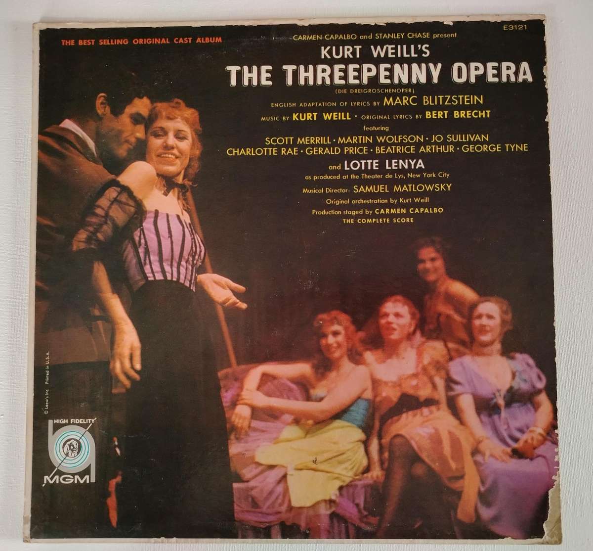 LOTTE LENYA  - THE THREEPENNY OPERA - VG/EX-