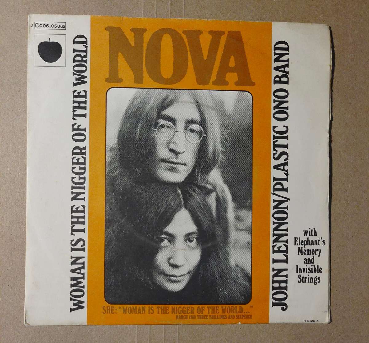 JOHN LENNON/PLASIC ONO BAND - WOMAN IS THE NIGGER OF THE WORLD - VG+/VG+