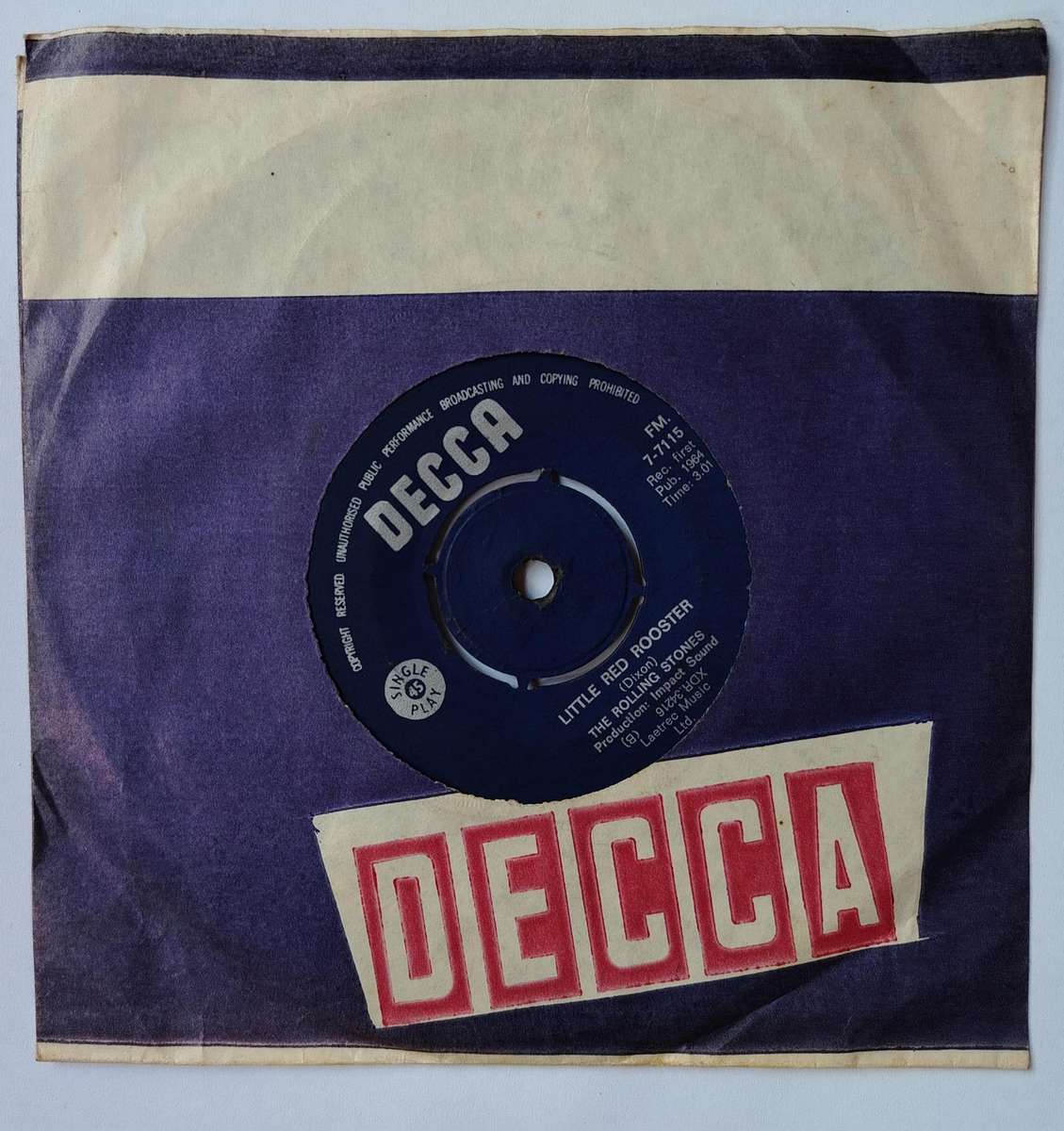 THE ROLLING STONES - LITTLE RED ROOSTER - VG/VG+