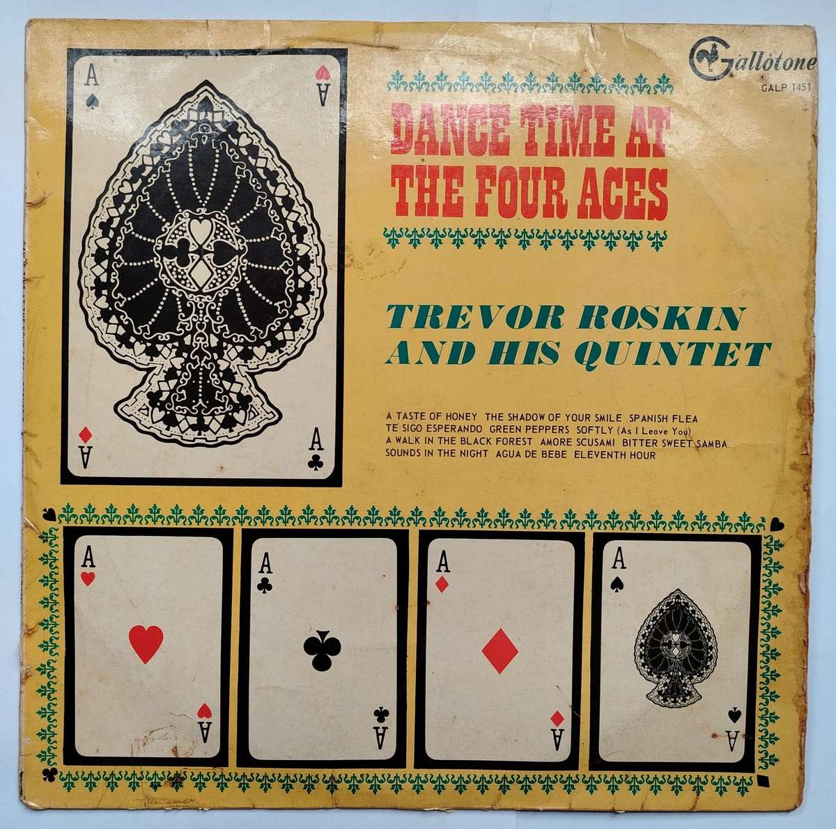 TREVOR ROSKIN AND HIS QUINTET - DANCE TIME AT THE FOUR ACES -G/VG
