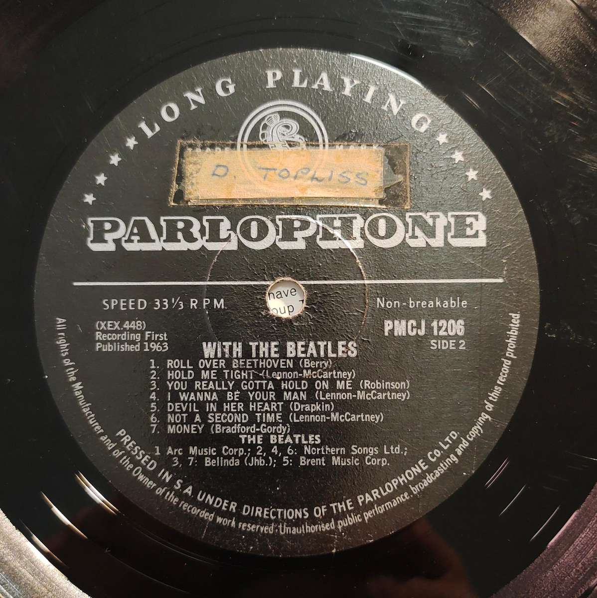 THE BEATLES -  WITH THE BEATLES - VG/VG