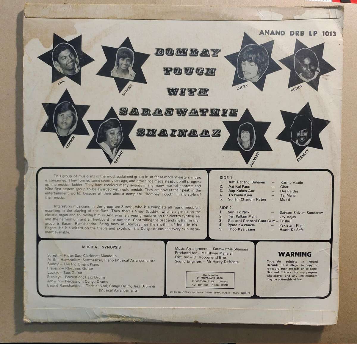SARASWATHIE SHAINAAZ - BOMBAY TOUCH -G/EX-