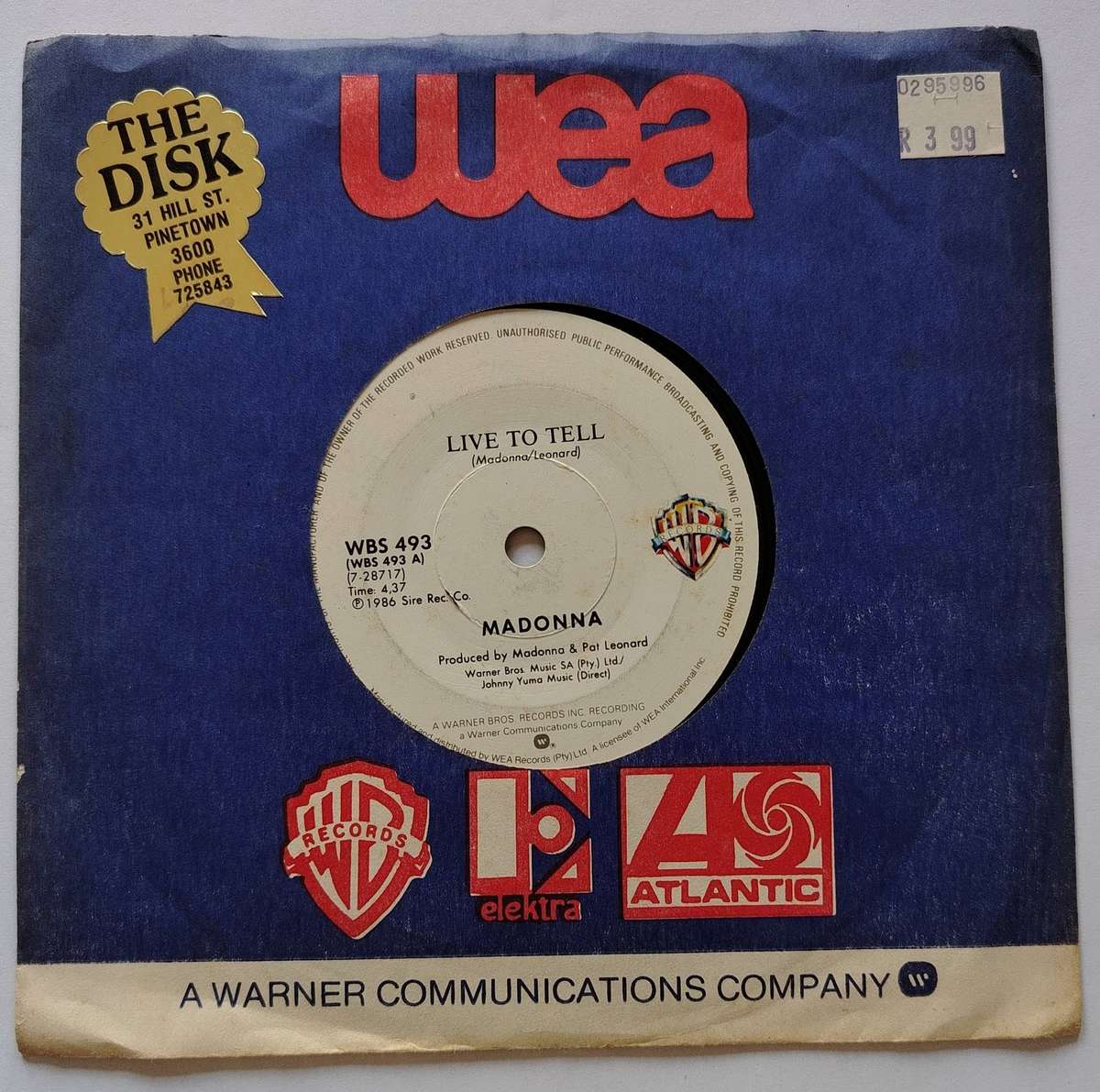 MADONNA - LIVE TO TELL - VG+/EX