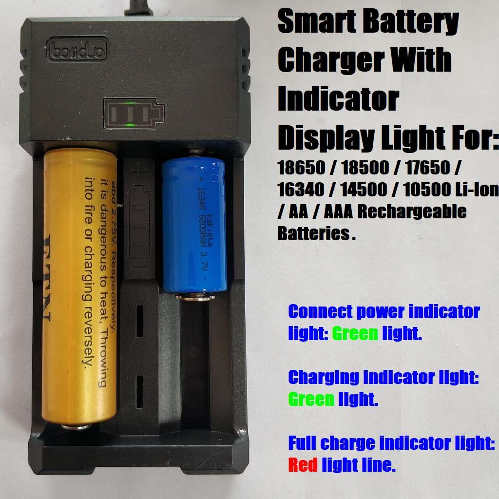 Smart Battery Chargers with Adjustable Open Double Channels. For Various Types. Collections Allowed.