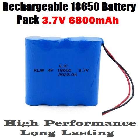 Rechargeable 18650 Battery Pack 3.7V 4-Cells [4P] Wired In Parallel Connection. Collections Allowed.