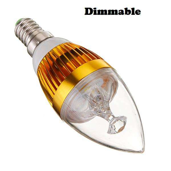 2Pces 3W 220V E14 Dimmable LED Light Bulbs: Warm White Dimmable Candle Design. Collections Allowed.