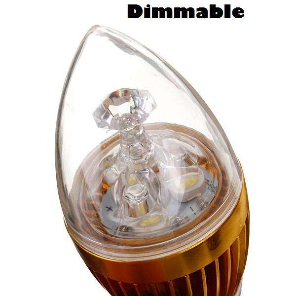2Pces 3W 220V E14 Dimmable LED Light Bulbs: Warm White Dimmable Candle Design. Collections Allowed.