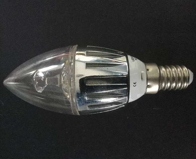 LED Light Bulbs: Candle Design 3W AC185~265V Cool White, Aluminium Heat Sink. Collections Allowed.