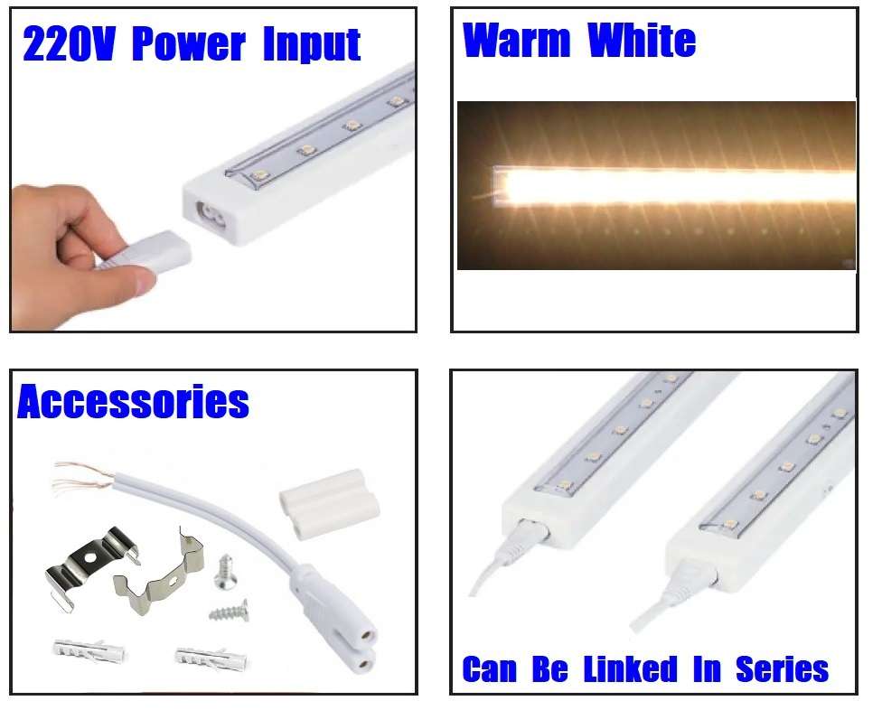 Soft Warm White LED Square Tube Lights 900mm 90cm 220V. Comes with Accessories. Collections Allowed.