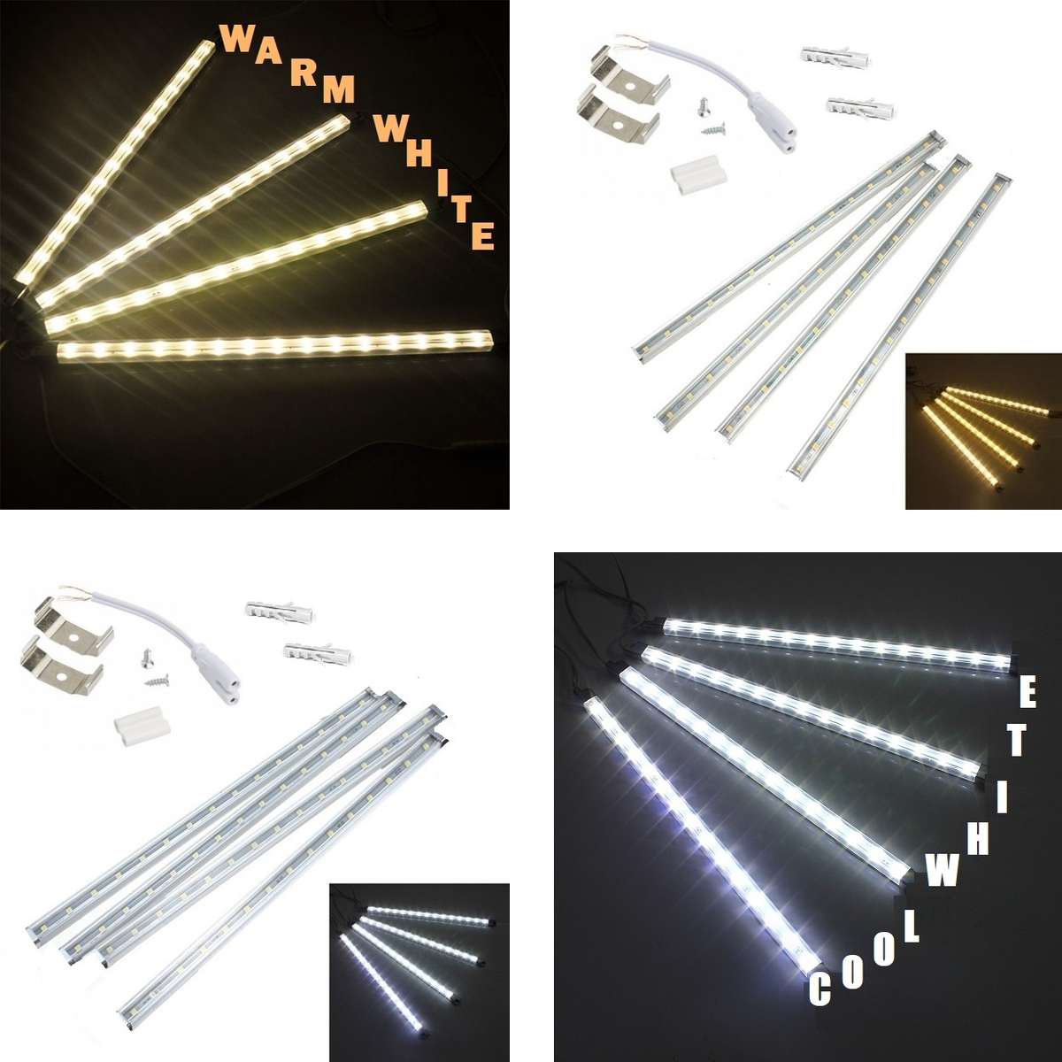 Soft Warm White LED Square Tube Lights 900mm 90cm 220V. Comes with Accessories. Collections Allowed.