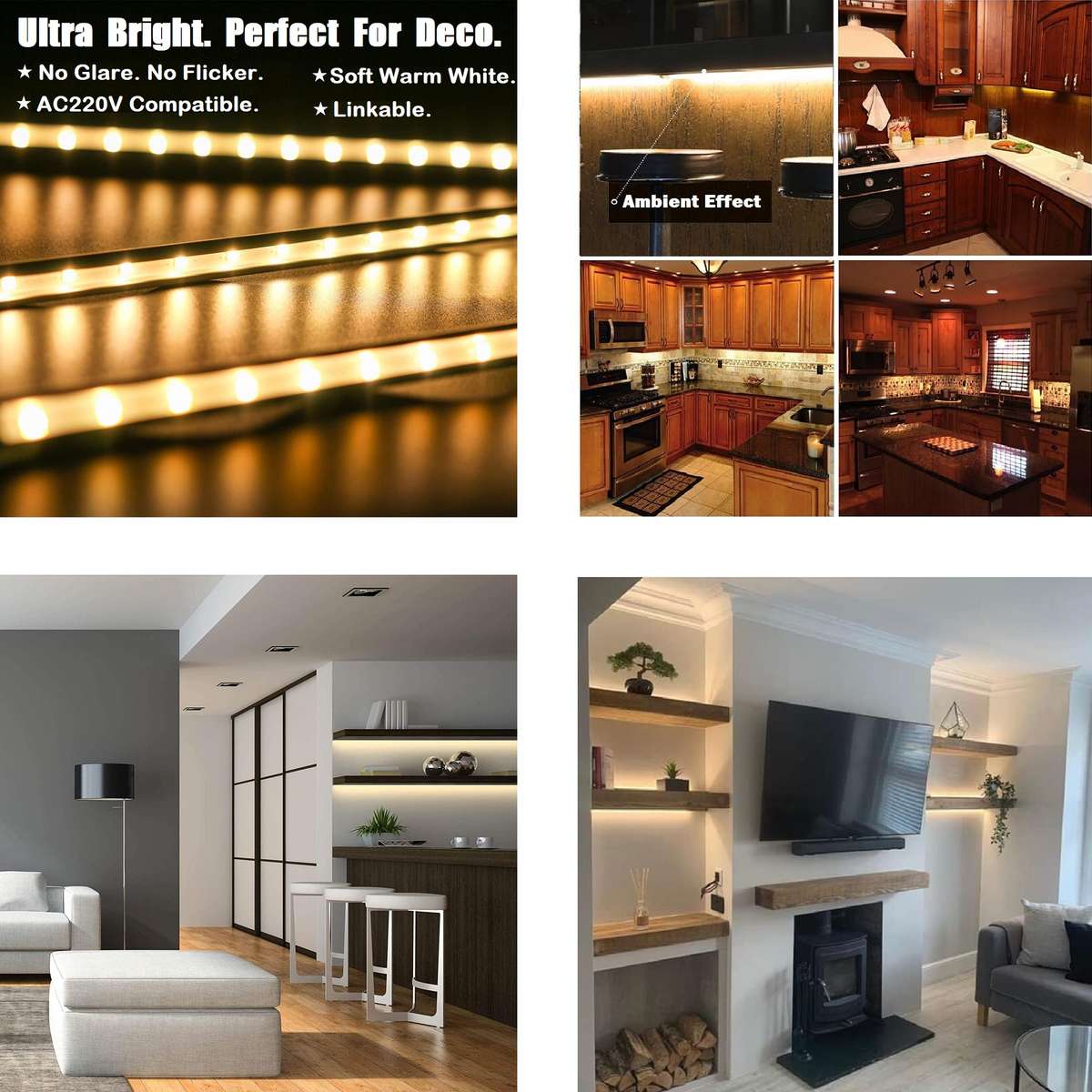 Soft Warm White LED Square Tube Lights 900mm 90cm 220V. Comes with Accessories. Collections Allowed.