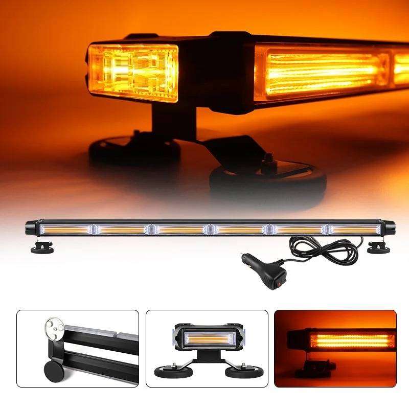 LED Double Side Strobe Flash Light Bar 12V. Amber Orange Yellow Magnetic Mount. Collections Allowed.