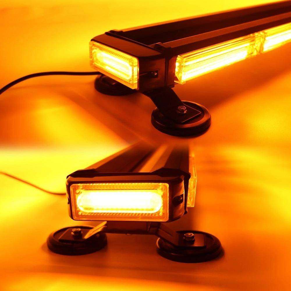 LED Double Side Strobe Flash Light Bar 12V. Amber Orange Yellow Magnetic Mount. Collections Allowed.