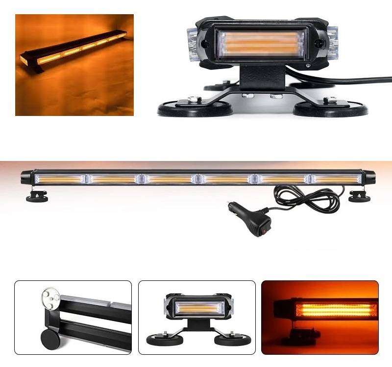 LED Double Side Strobe Flash Light Bar 12V. Amber Orange Yellow Magnetic Mount. Collections Allowed.