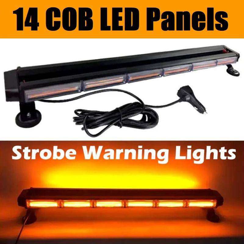LED Double Side Strobe Flash Light Bar 12V. Amber Orange Yellow Magnetic Mount. Collections Allowed.
