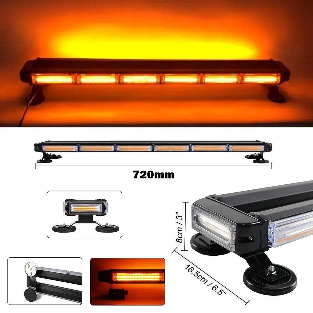 LED Double Side Strobe Flash Light Bar 12V. Amber Orange Yellow Magnetic Mount. Collections Allowed.