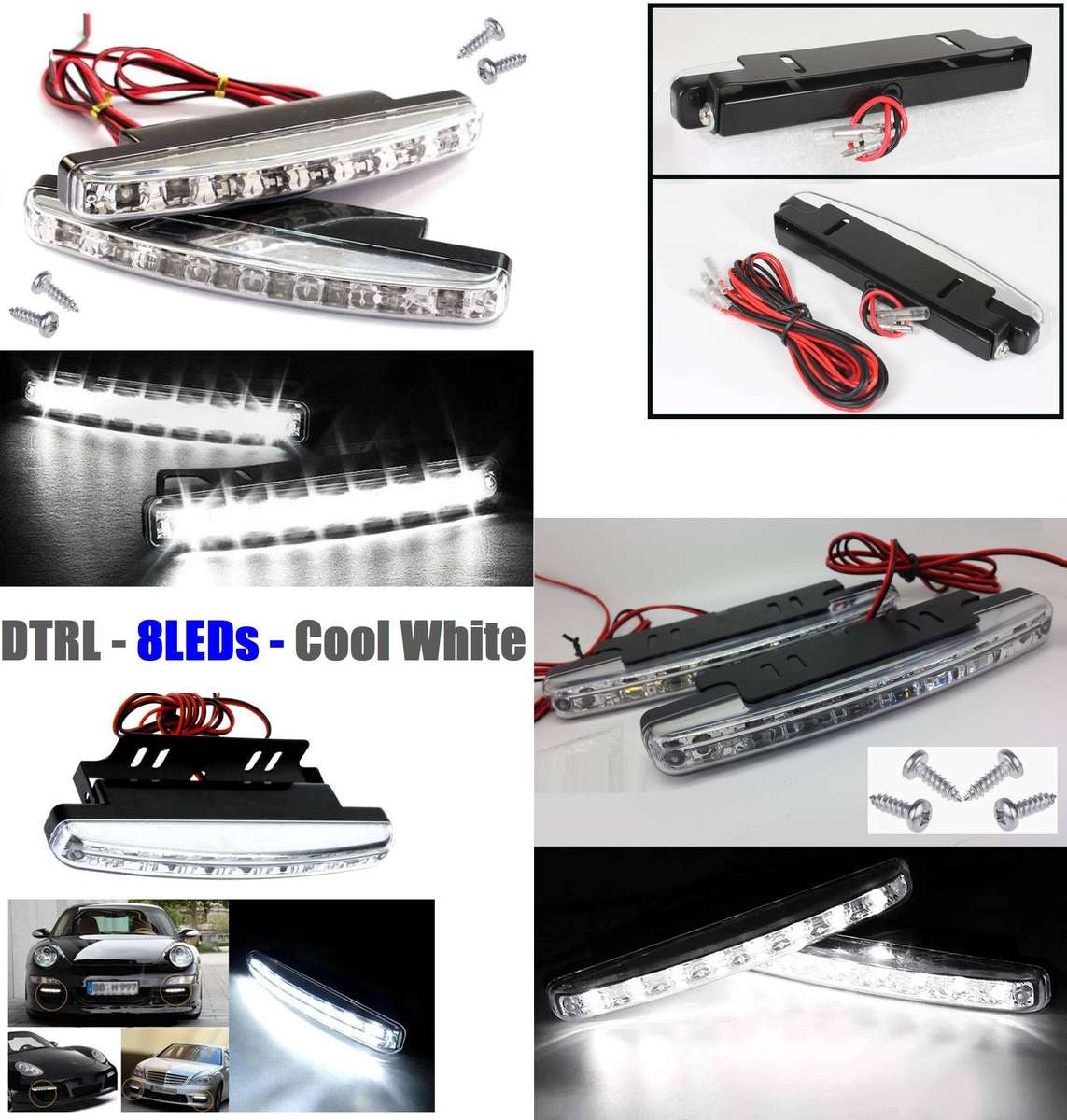 LED DayTime Running Lights For Vehicles. Bumper / Grille / Fog LED DTRL DC9~32V. Collections Allowed
