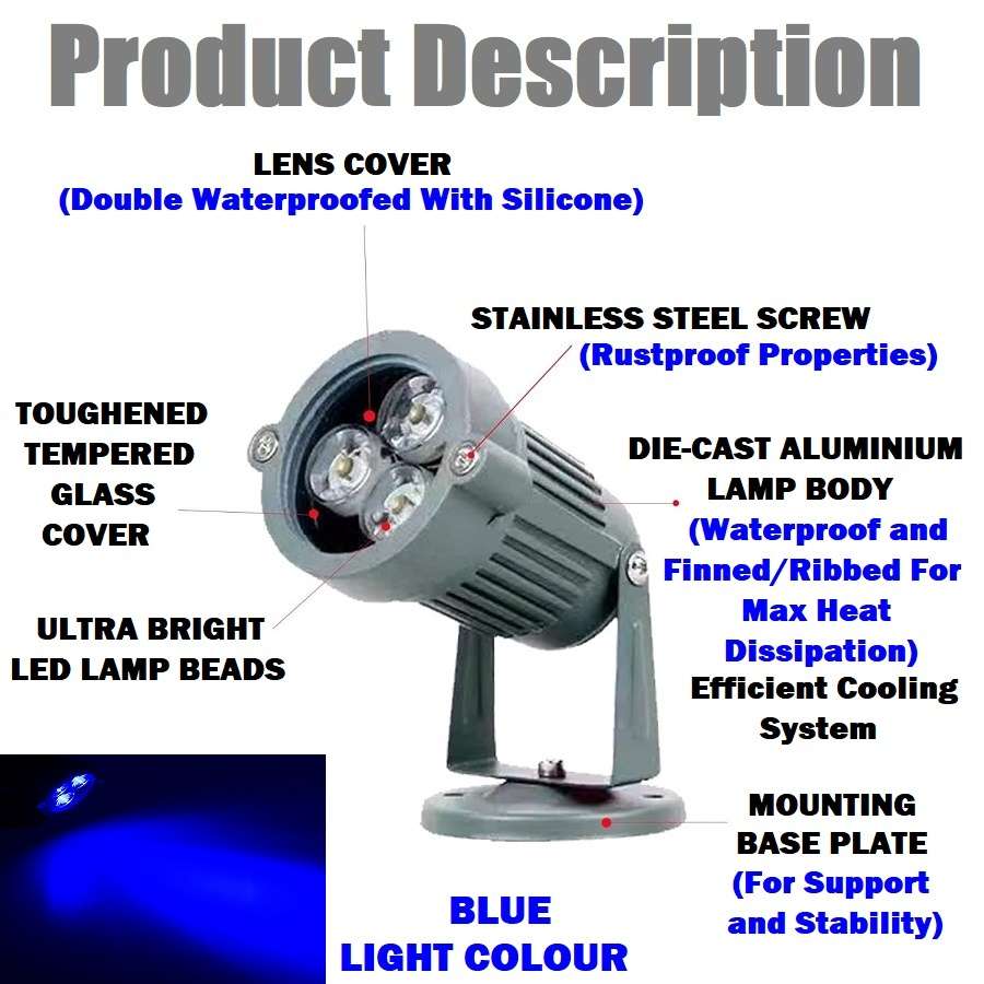 Bright Blue Light Garden Landscape Decor LED Lights, Lamps, Spotlights AC220V. Collections Allowed.