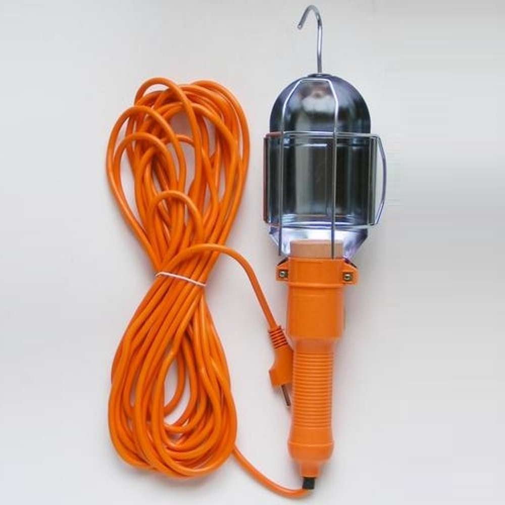 Heavy Duty Portable Electric Hand Held Lamp with Extension Cable plus LED Bulb. Collections Allowed.