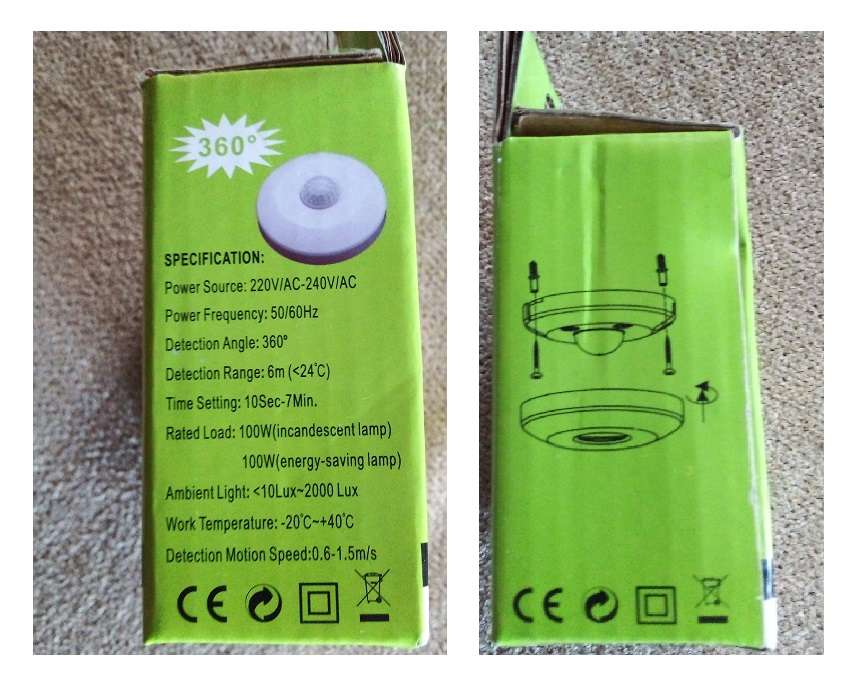 360° Mini Recessed PIR Motion Sensor Detector Switch Ceiling/Surface Mount 220V Collections  Allowed