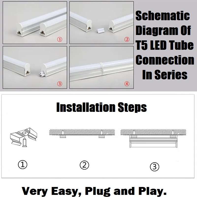 LED Integrated Blue T5 Tube Lights 60cm 0.6m Complete With Brackets & Fittings. Collections Allowed.